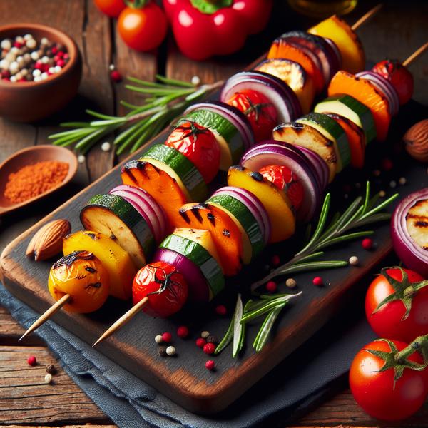Grilled Vegetable and Fruit Kabobs
